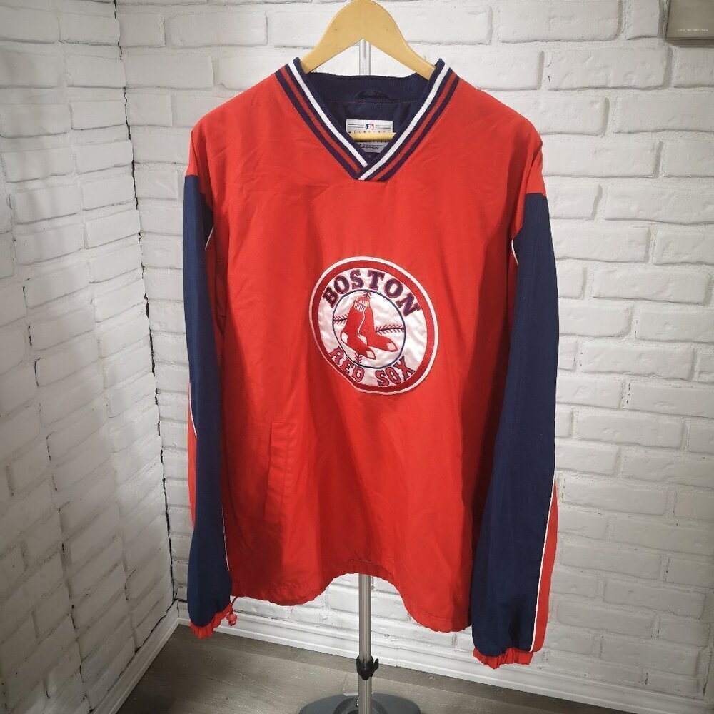 Genuine Merchandise Men's Size Large Boston Red Sox V-neck Lined Windbreaker